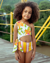 Vestido de Baño Enterizo Orquideas Naranja Pepita & Me Modelo